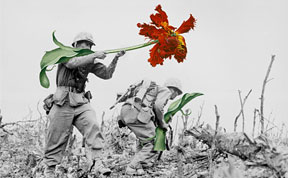 Artist Replaces Guns With Flowers In Historic Photos