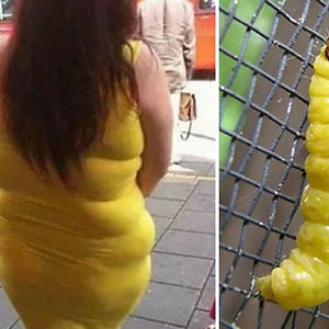 Yellow Dress And Caterpillar