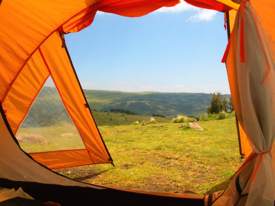 Tent after camping