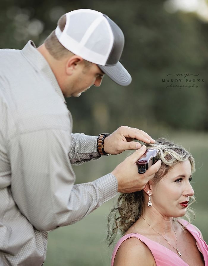 Shaving husband