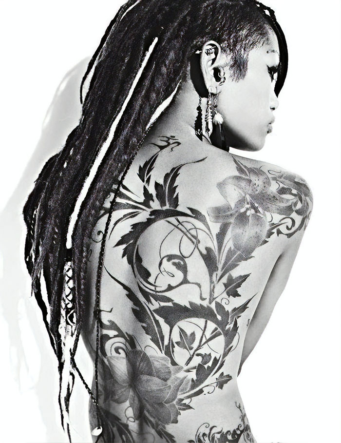 Ebony back tattoo