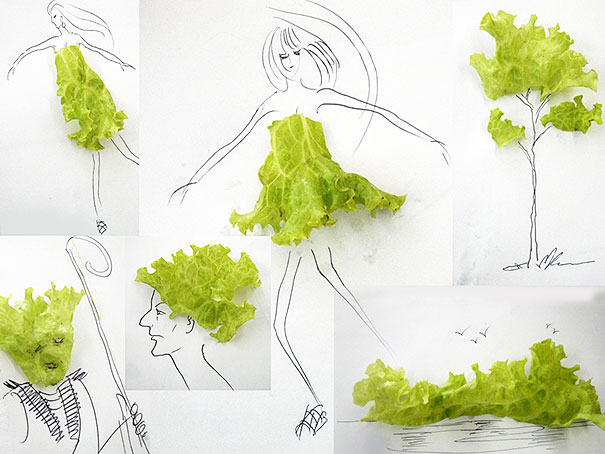 فن الرسم بمساعدة الاغذيه والخضروات