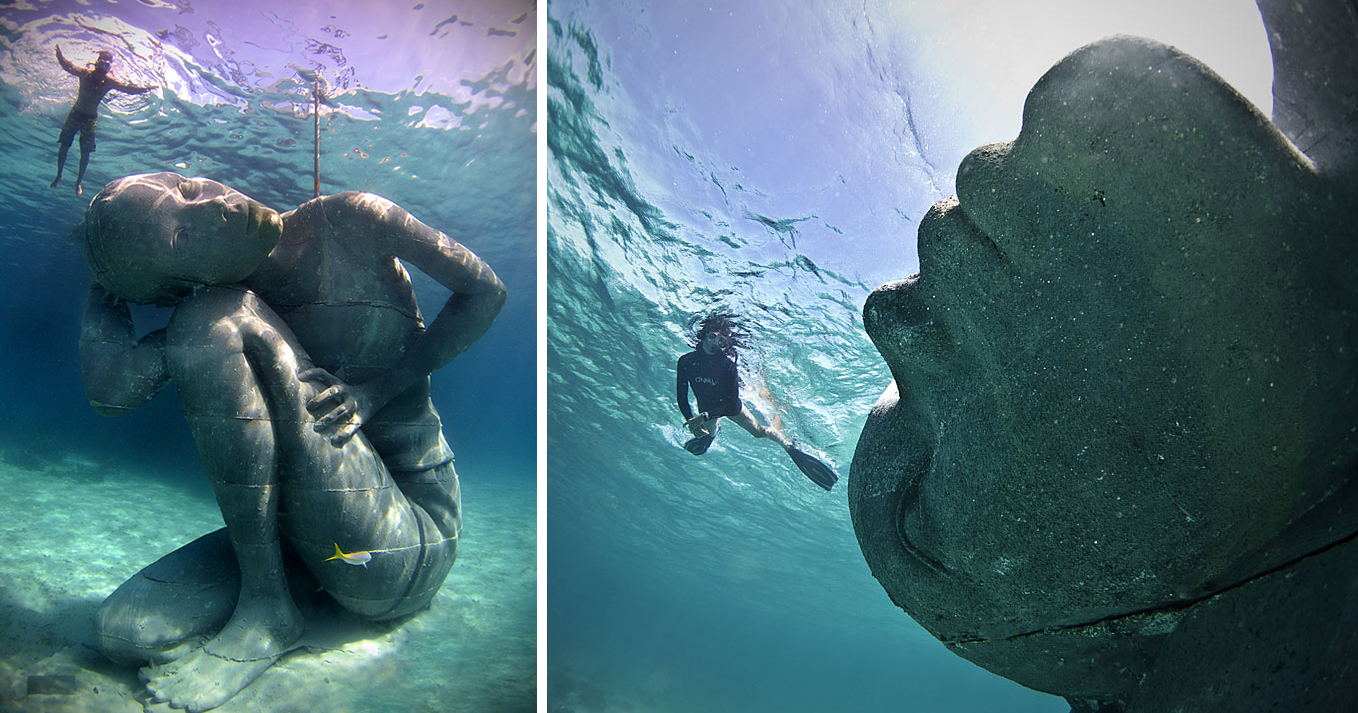 Подводная статуя на Багамах