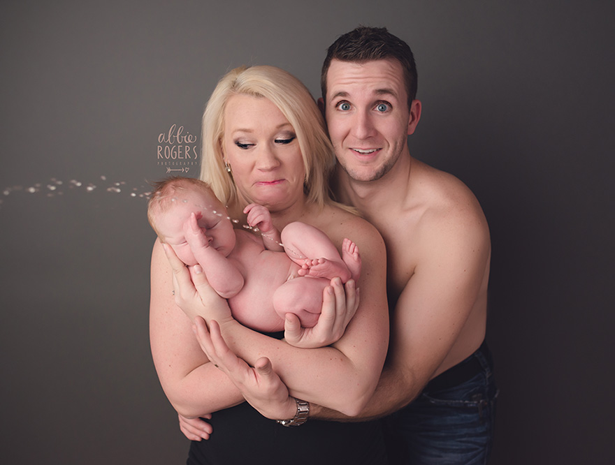 Unforgettable Moment Baby Interrupts Photoshoot With A Showe