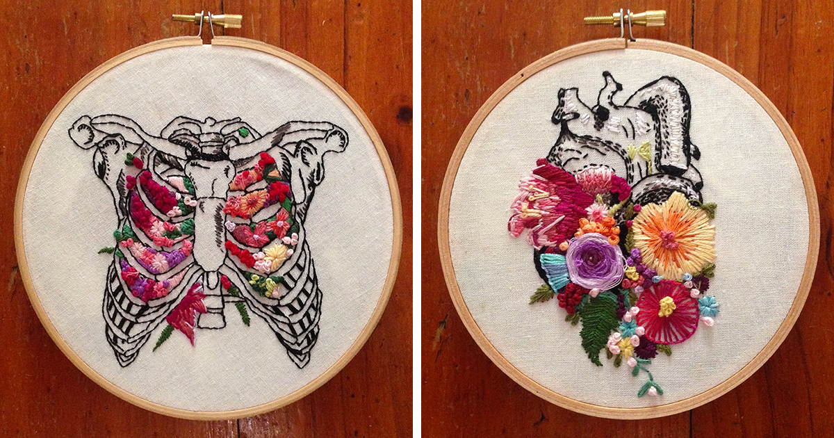 Floral Anatomy Embroideries By InherentlyRandom Beautifully Combine Life An...