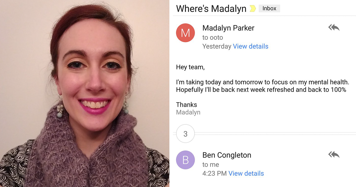 She emails. Madalyn funny British.