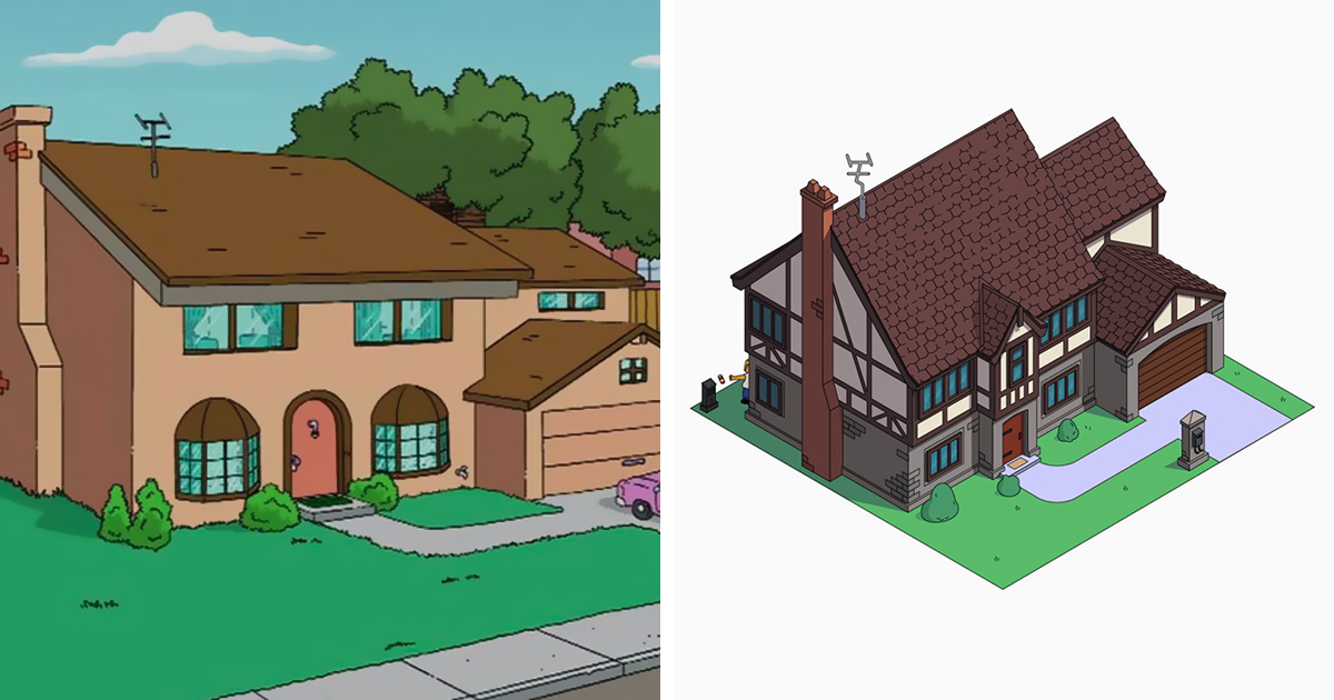 This is his house. Симпсоны дом розовый. 3d модель дома Simpsons. Проектировка дома Гомера Симпсона. Дом Симпсонов из бумаги.