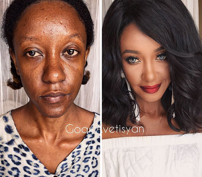 extreme makeup before and after black