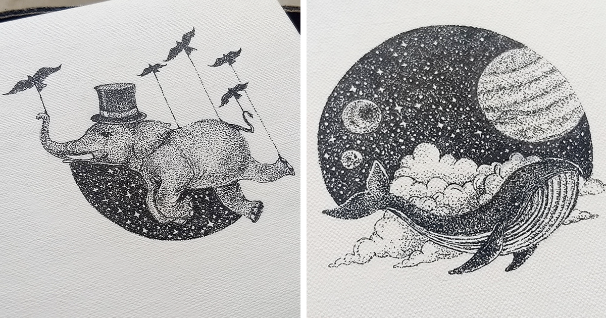 I Create Miniature Drawings Out Of Thousands Of Ink Dots (29 Pics