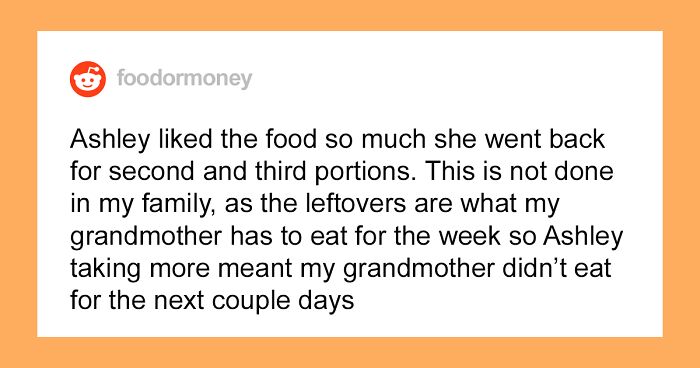 Guy Is Called Out For Fat-Shaming After Asking Girlfriend Not To Eat So Much Of His Broke Grandma’s Food, Now Has Doubts About Their Relationship