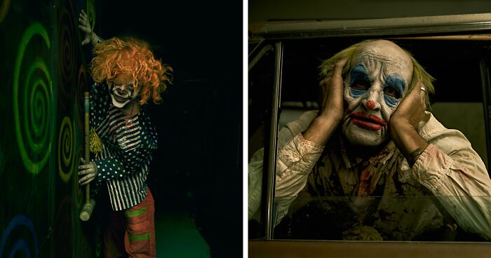 My 38 Photos Of Creepy Clowns That I Took In A Haunted House | Bored Panda