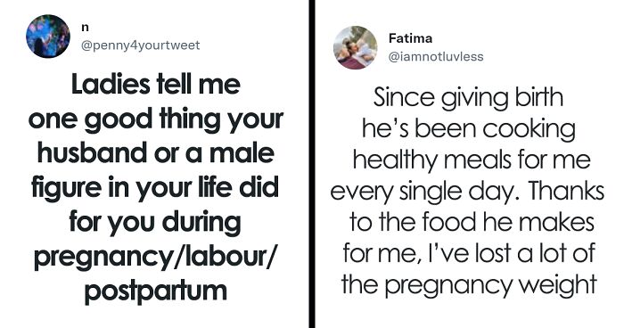 Wholesome Twitter Thread Has Women Sharing Incredible Things That Men In Their Lives Did For Them During & After Pregnancy