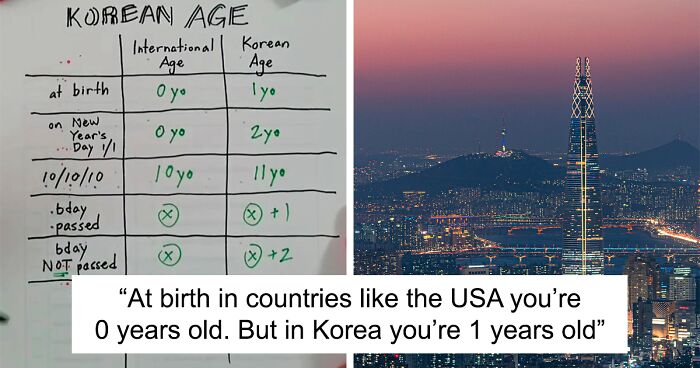 Guy On TikTok Shows A Table Explaining How Differently Koreans Measure Age Compared To Other Countries