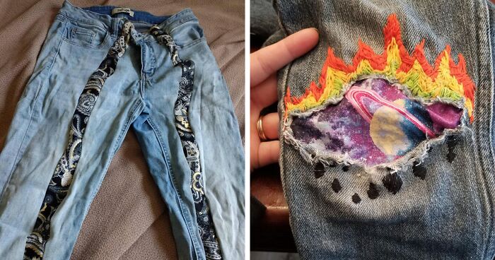 People Online Share The Most Creative Ways They Have Fixed Their Ripped And Stained Clothing (55 Pics)