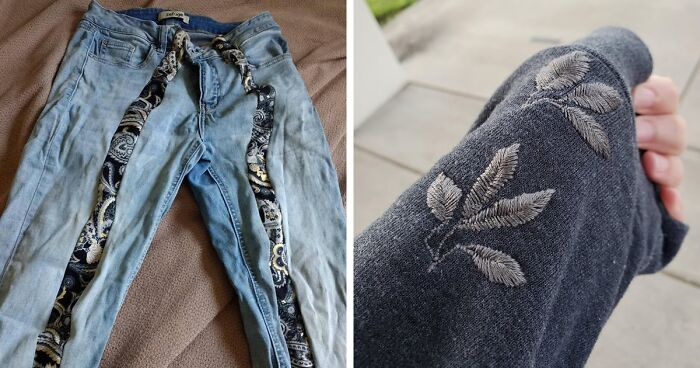 People Online Share The Most Creative Ways They Have Fixed Their Ripped And Stained Clothing (55 Pics)