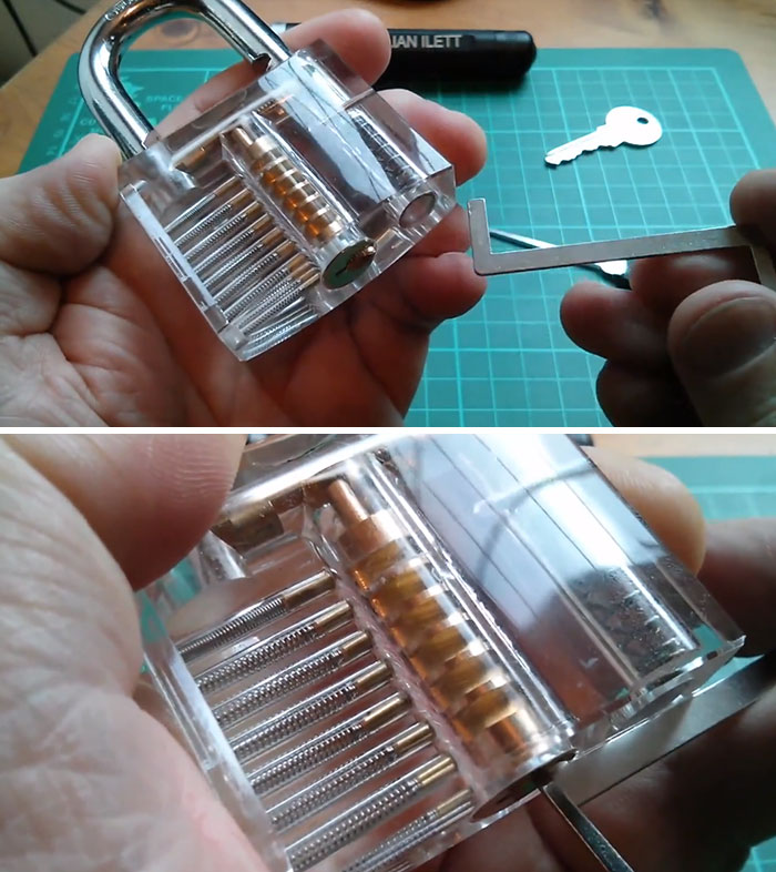 A Transparent Padlock To Learn How To Lockpick