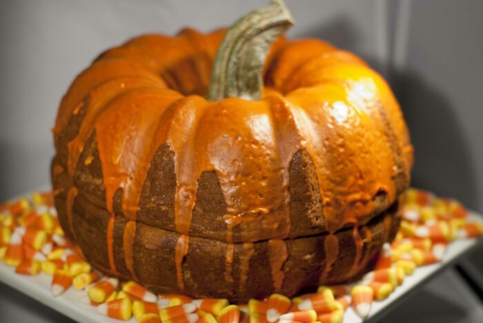 It Didn't Come Out Nearly As Pretty As The Original "Pinspiration" But, Out Of The Halloween Spirit, This Is My Pumpkin Shaped Cake And I Am Proud Of It