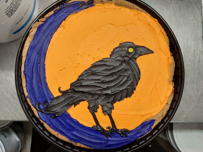Just One Of Many Cakes I've Made At Work! This One Is My Favorite Among The Flock Of Ravens I Made