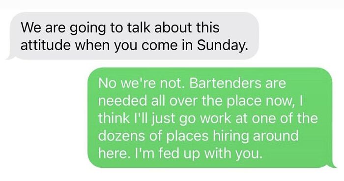 Boss Thinks It's OK To Text Employee At 3 AM Telling Them To Come In On Their Day Off, The Employee Simply Quits