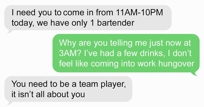 Boss Criticizes Bartender For Drinking During His Day Off, Changes His Tone Immediately When They Quit