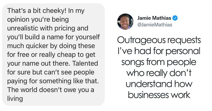 Fed Up With Choosing Beggars, This Musician Shares Their Worst Messages In A Twitter Thread