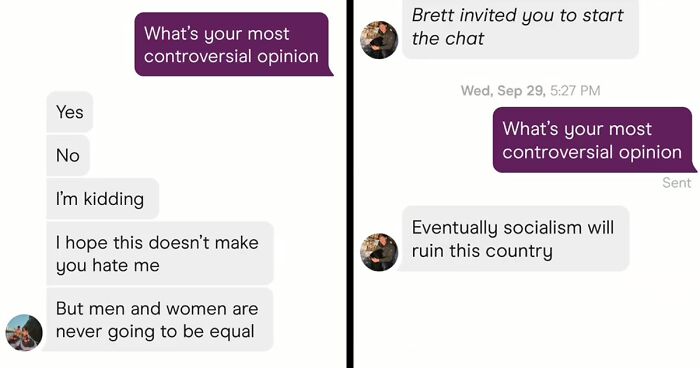 Women Are Saving Time On Dating Apps By Asking For Controversial Opinions As The First Thing And These Are 30 Answers They Got