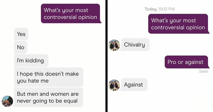 Women Are Saving Time On Dating Apps By Asking For Controversial Opinions As The First Thing And These Are 30 Answers They Got