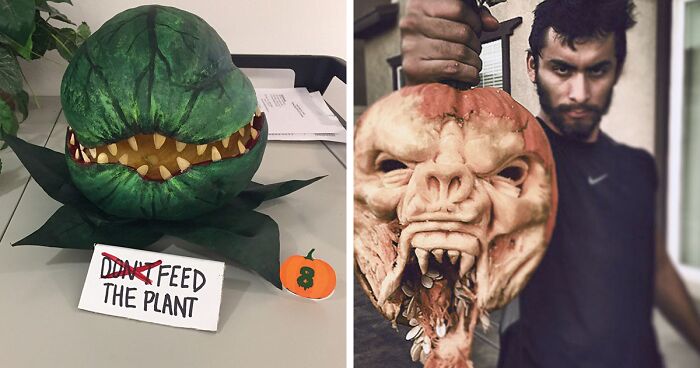 50 Times People Took Halloween Pumpkin Carving To A Whole New Level And Created These Masterpieces