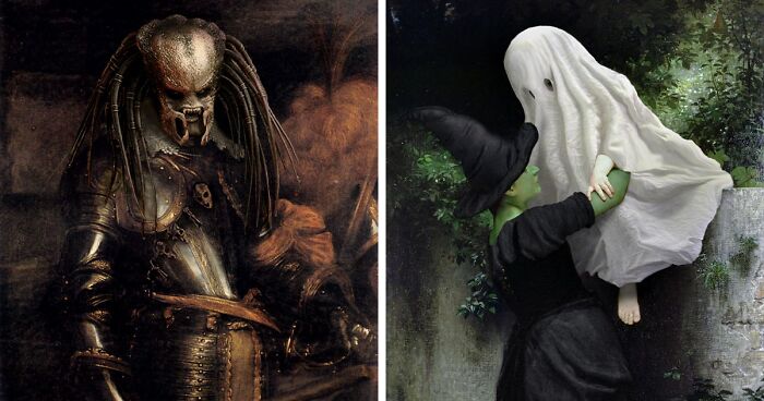 In Honor Of Halloween, Artists From DesignCrowd Combine Classical Paintings With Halloween Pop Culture (30 Pics)