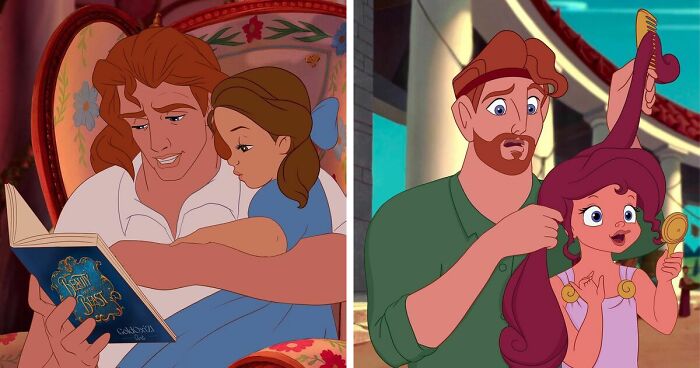 Artist Reimagines Disney Princes As Dads Of Adorable Toddlers And Babies (8 Pics)