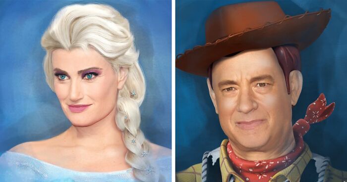 If Actors Looked Like The Disney Characters They Voice: 8 Illustrations By This Artist