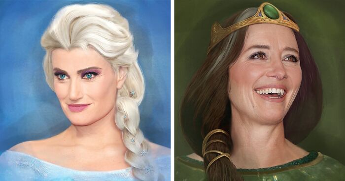 Artist Turns 8 Disney Characters Into The Actors Voicing Them