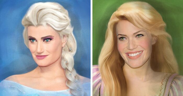 This Artist Merged Disney Characters With Their Real Voice Actors (8 Pics)