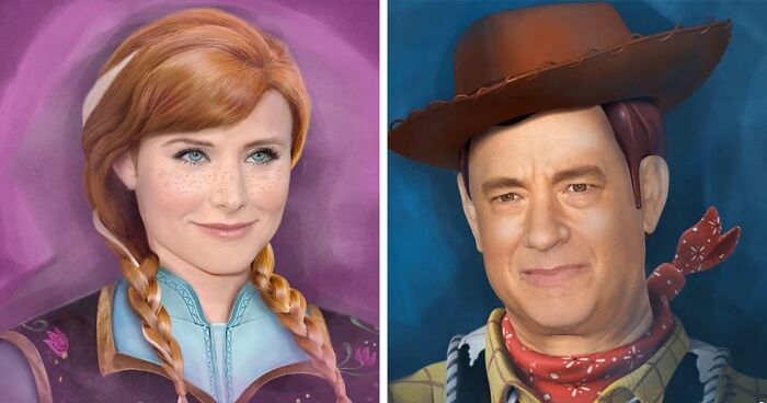 Artist Transforms 8 Disney Characters To Look Like The Actors They Were Voiced By