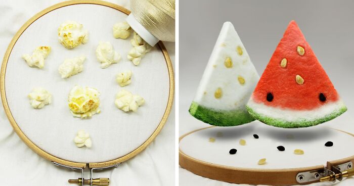 UK Artist Created These 31 Convincing 3D Embroideries Of Food