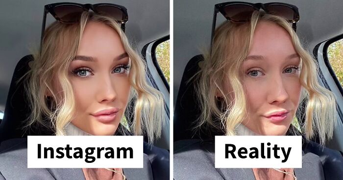 Woman Shows Her Photos Before And After Editing Them To Remind Everyone How Fake Social Media Really Is, Others Join The Trend (56 Pics)