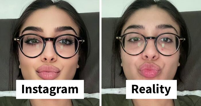 Women Show How They Look In Photos Before And After Editing Them To Remind People That Social Media Is Fake (56 Pics)