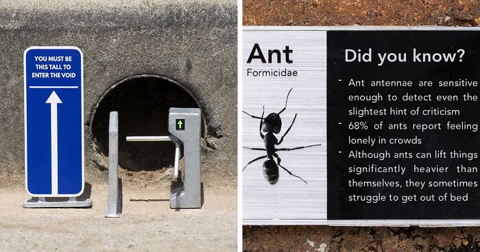 Artist Creates 103 Clever Signs That Interact With Their Surroundings