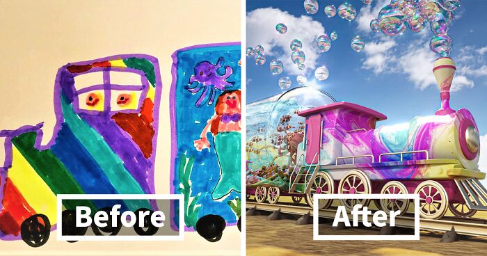 Our Company Asked Kids To Draw Their Dream Trains And Turned Them Into Realistic Designs (8 Pics)