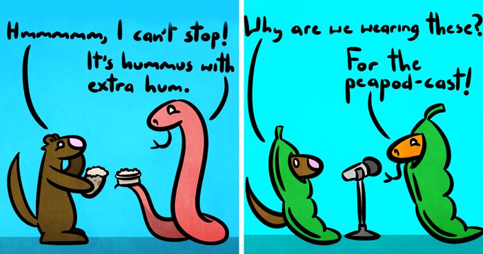 I Made 25 Food Pun Comics About A Mongoose And Snake