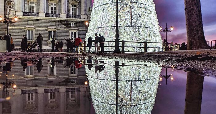 I Use My Smartphone To Capture The Parallel Worlds Of Puddles And Reflections Of Madrid, Spain (38 Pics)