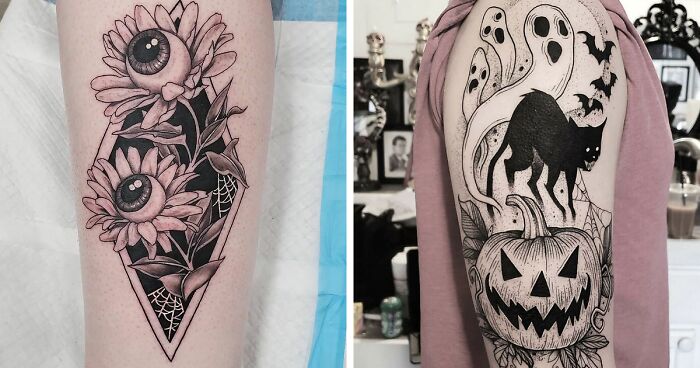 107 Times Horror Lovers Got Spooky Halloween Tattoos, And They Worked Brilliantly