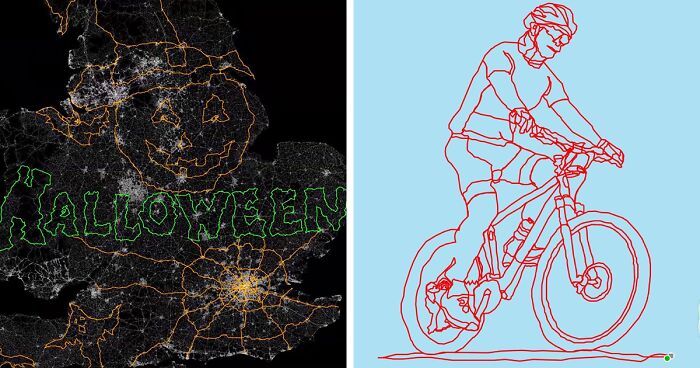 Gary Cordery's Collection Of Strava Art Made With GPS And A Map By Various Means Of Transport (94 Pics)