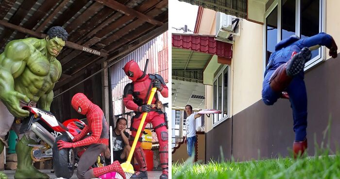 Dude Poses With His Toy Superheroes, Making Use Of Forced Perspective Photography (39 New Pics)