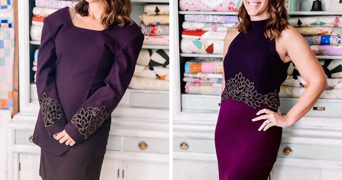 Seamstress Transforms Tired Thrift Store Finds Into Stunning New Outfits, And Here Are 25 Of The Best Ones (New Pics)