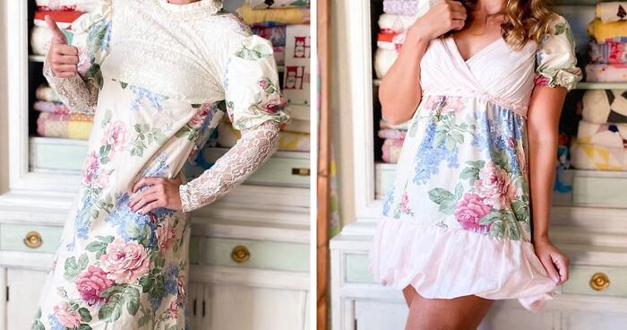 Woman Upcycles Old Thrift Store Clothes Into Fabulous Outfits (25 New Pics)