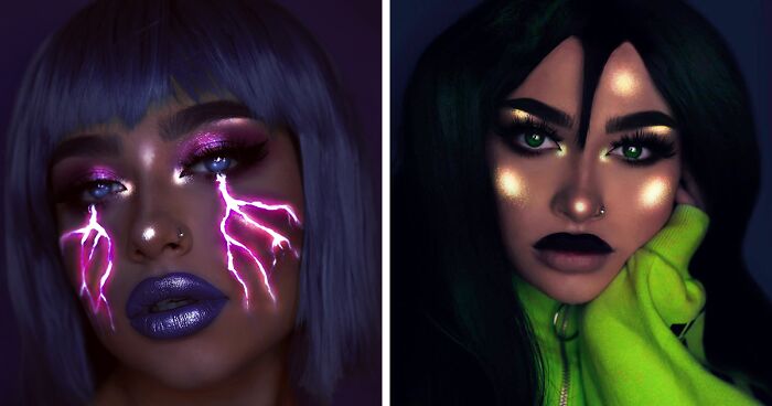 I Use Makeup, UV Paint And Light To Create Glow-In-The-Dark Looks (26 Pics)