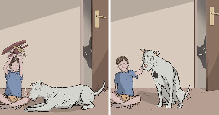 My Brother Created These Comics About Neighborhood Pets To Help Me Promote My Book, And Here Are 37 Of Them