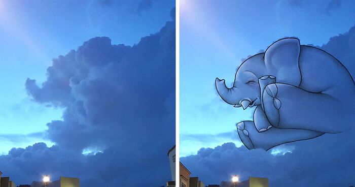 Clouds Come Alive As Cute Animals In The Drawings Of This Artist (80 Pics)