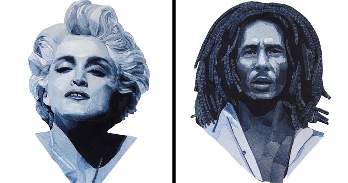 15 Denim Portraits Of Celebrities And Famous Personalities By Ian Berry